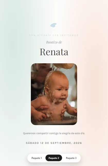 Diseño Bautizo Acuarela