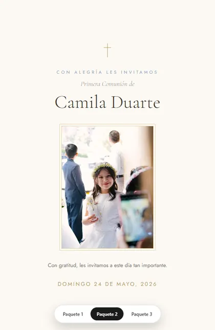 Diseño Comunión Dorada